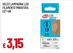 Famila Selex lampadina led filamento minisfera offerta