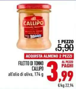 Spesa Facile Conad Filetto di tonno Callipo all'olio di oliva offerta