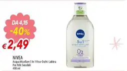Famila Superstore NIVEA Acqua Micellare 5 In 1 Viso-Occhi-Labbra Per Pelli Sensibili offerta
