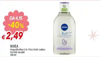 NIVEA Acqua Micellare 5 In 1 Viso-Occhi-Labbra Per Pelli Sensibili