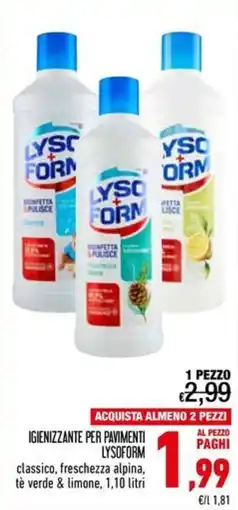 Spesa Facile Conad Igienizzante per pavimenti Lysoform offerta