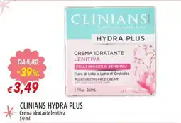 Famila Superstore Clinians Hydra Plus Crema idratante lenitiva offerta