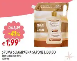 Famila Superstore Spuma sciampagna sapone liquido Ecoricarica Mandorla offerta