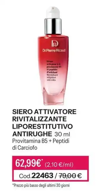 Siero attivatore rivitalizzante liporestitutivo antirughe Dr.Pierre Ricaud