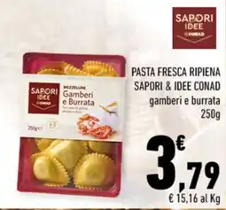 Conad Mezzelune gamberi e burrata offerta