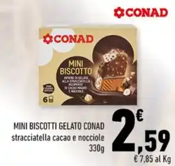 Conad Mini biscotti gelato Conad stracciatella cacao e nocciole offerta