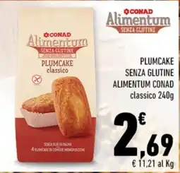 Conad Plumcake senza glutine Alimentum Conad classico offerta