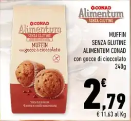 Conad Muffin senza glutine Alimentum Conad con gocce di cioccolato offerta
