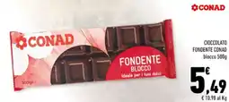 Conad Cioccolato fondente Conad blocco offerta