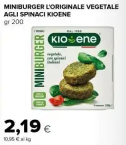 Tigre Amico Miniburger vegetale agli spinaci Kioene offerta