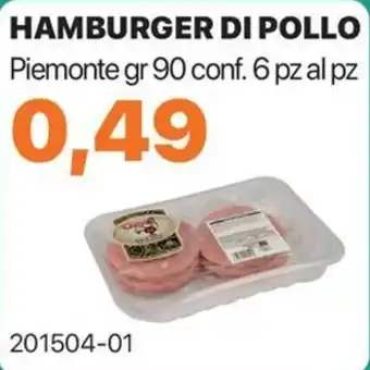 Hamburger di pollo Piemonte