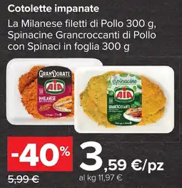 Carrefour Market Cotolette impanate La Milanese di Pollo offerta