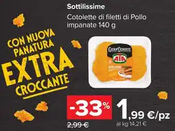 Carrefour Market Cotolette di filetti di Pollo impanate Grandorate offerta