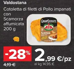 Carrefour Market Cotoletta di filetti di Pollo impanati con Scamorza affumicata offerta
