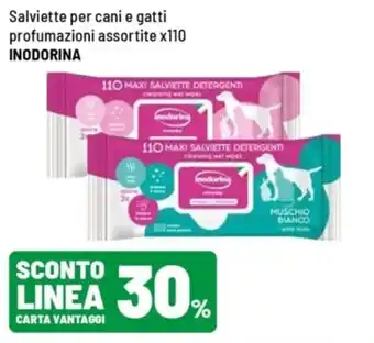 Salviette per cani e gatti INODORINA