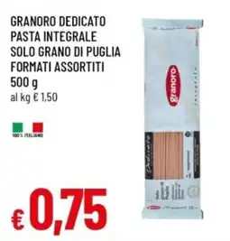 Famila Granoro dedicato pasta integrale offerta