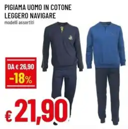 Famila Pigiama uomo in cotone leggero Navigare offerta