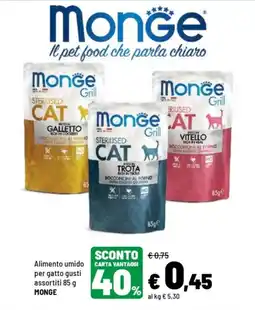 Iper La Grande Alimento umido per gatto gusti assortiti MONGE offerta