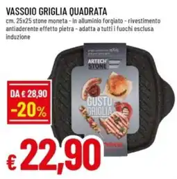 Famila Vassoio griglia quadrata Artech Stone offerta