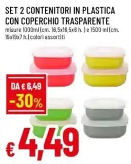 Famila Set 2 contenitori in plastica con coperchio trasparente offerta