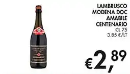 Maxi Coal Lambrusco Modena Doc Amabile Centenario offerta