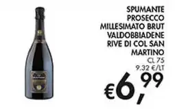 Maxi Coal Spumante Prosecco Millesimato Brut Valdobbiadene Rive di Col San Martino offerta