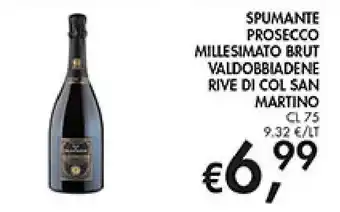 Spumante Prosecco Millesimato Brut Valdobbiadene Rive di Col San Martino