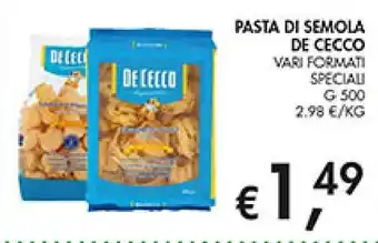 Maxi Coal Pasta di semola De Cecco offerta