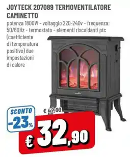 Famila Joyteck termoventilatore caminetto offerta