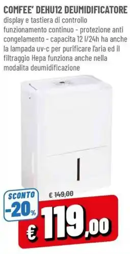 Famila Comfee' deumidificatore offerta