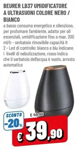 Famila Beurer umidificatore a ultrasuoni offerta