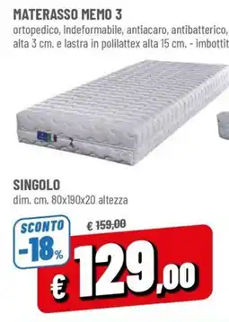 Famila Materasso Memo 3 offerta