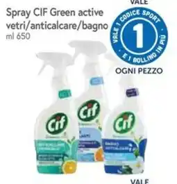 Famila Superstore Spray Cif Green active vetri/anticalcare/bagno offerta