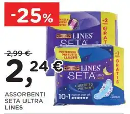 Poli Assorbenti seta ultra lines offerta