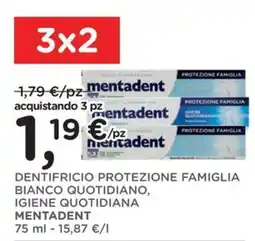 Poli Dentifricio protezione famiglia bianco quotidiano, igiene quotidiana Mentadent offerta