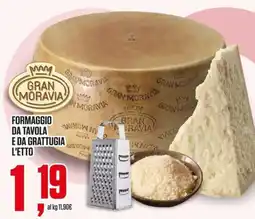 Coop Master Alleanza 3.0 Gran Moravia Formaggio da tavola e da grattugia offerta