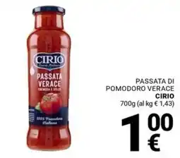 Supermercati Gulliver Passata di pomodoro verace Cirio offerta