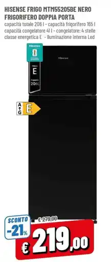 Famila Hisense frigo MTM55205BE nero offerta