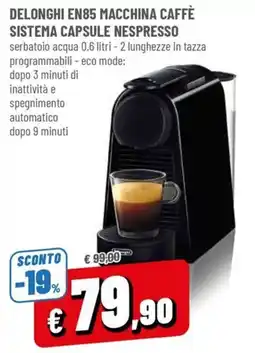 Famila Delonghi macchina caffè sistema capsule nespresso offerta