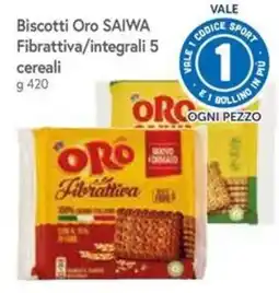 Famila Superstore Biscotti Oro SAIWA Fibrattiva/integrali 5 cereali offerta