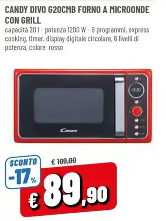 Candy forno a microonde con grill