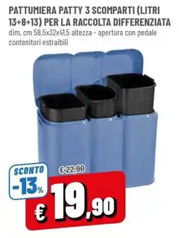 Famila Pattumiera Patty 3 scomparti offerta