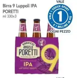 Famila Superstore Birra 9 Luppoli IPA Poretti offerta