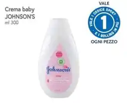 Famila Superstore Crema baby Johnson's offerta