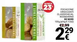 Supermercati Gulliver Focaccine croccanti al rosmarino de mori offerta