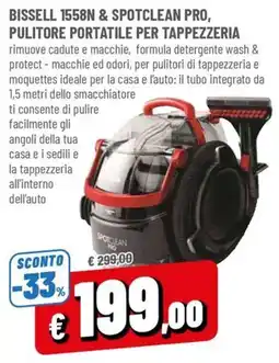Famila Bissell 1558N & Spotclean Pro, pulitore portatile per tappezzeria offerta