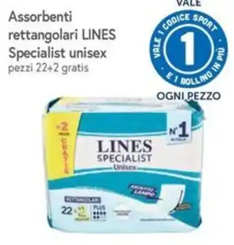 Assorbenti rettangolari Lines Specialist unisex
