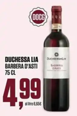 Coop Master Alleanza 3.0 Duchessa Lia Barbera d'Asti offerta
