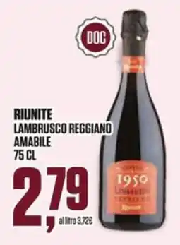 Coop Master Alleanza 3.0 Riunite Lambrusco Reggiano Amabile offerta