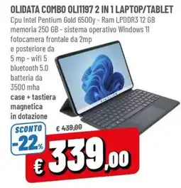 Famila Olidata combo oli1197 2 in 1 laptop/tablet offerta